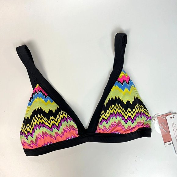 PQ PilyQ Clara Mix Up Halter Bikini Swim Top Size D Swimsuit Triangle Multi - Picture 8 of 8